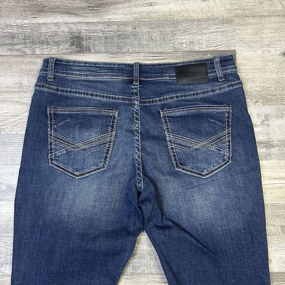 BKE Buckle Men's Size 36x32 Tyler Straight Dark Wash Blue Denim Jeans - Picture 4 of 9